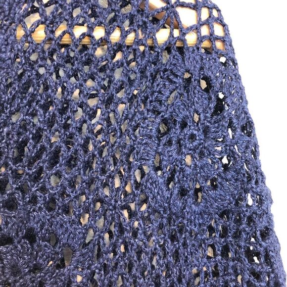 Vintage Teddi Crochet Open Knit Cardigan Short Sleeve Cottagecore Boho - Picture 5 of 10